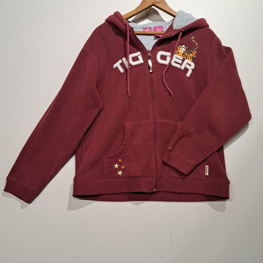 Vintage Tigger Zip Fleece Sweatshirt Hoodie Womens Medium Pooh Disney Y2K